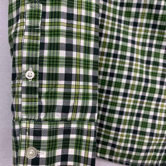 🌹3/25🌹Lands’Ed plaid green shirt size 14-16 - Picture 9 of 12